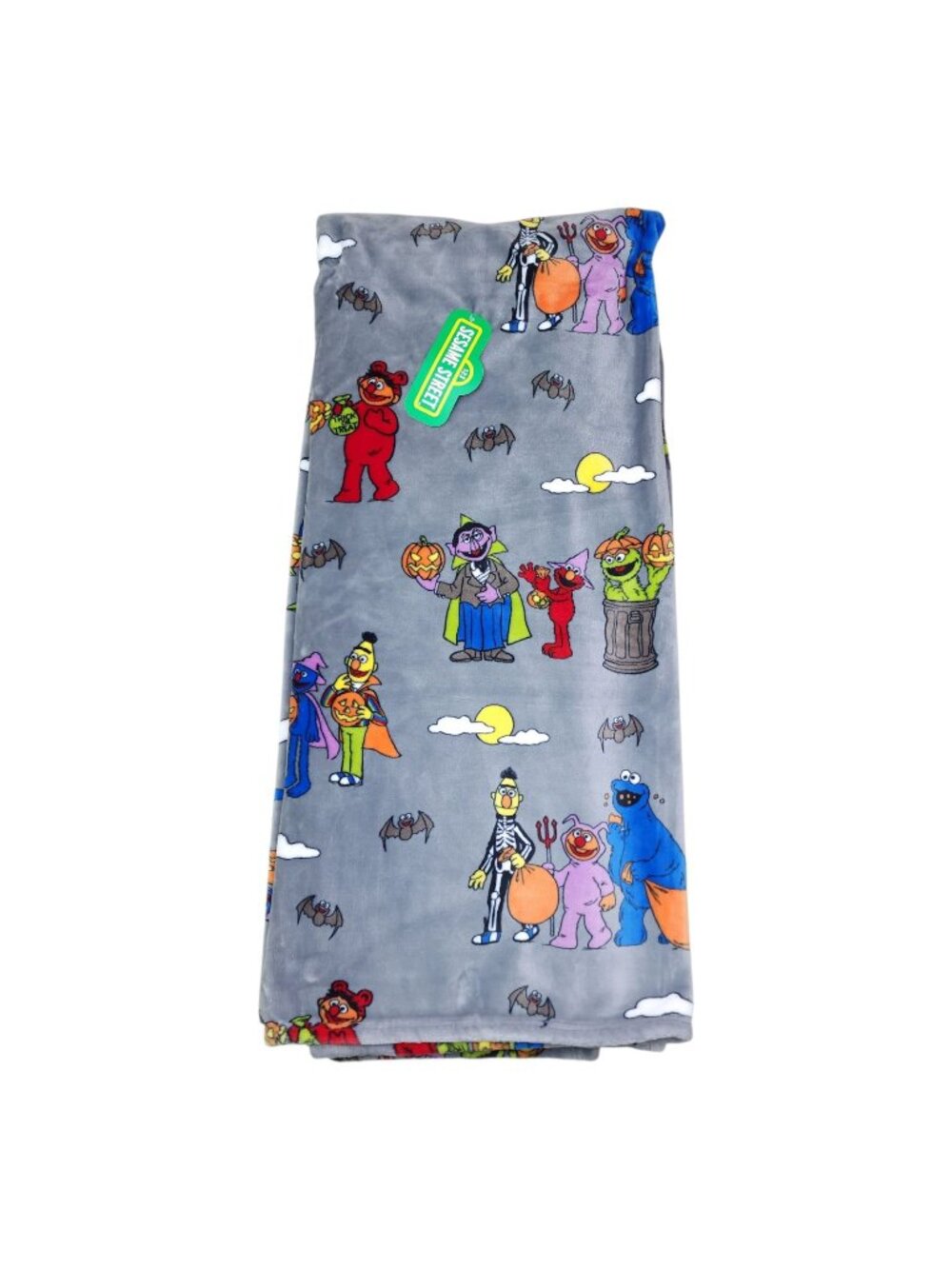 Sesame Street Halloween Decorative Throw Blanket 60" X 70" Bert Elmo Cookie Mons